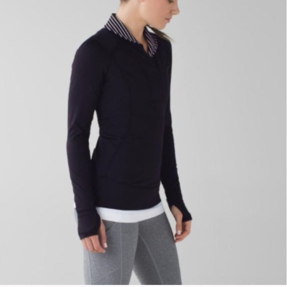 Lululemon athletica THINK FAST pullover black half zip top . Size Xs
